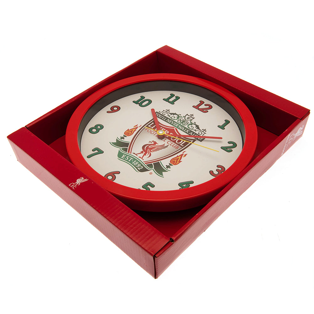 Liverpool FC Red Wall Clock with White Face and Classic Crest for Kids' Bedroom