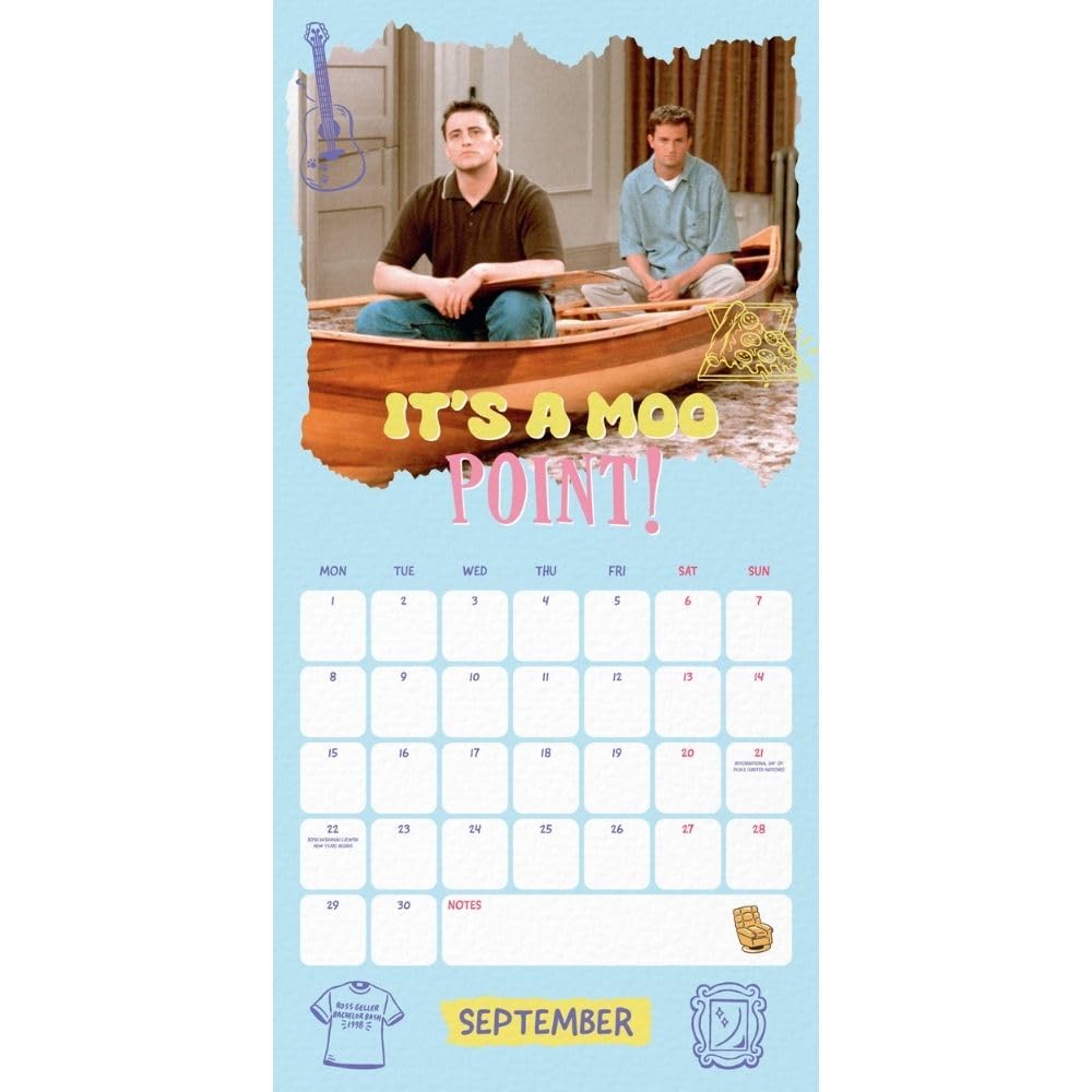 2025 Square Wall Calendar Inspired by the Famous TV Show Friends