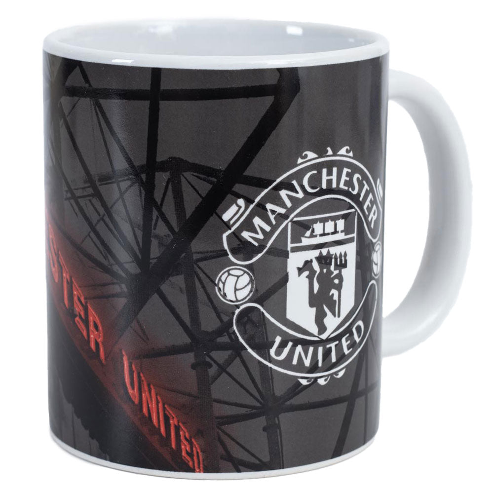 Manchester United Old Trafford Ceramic Coffee Mug with White Club Crest