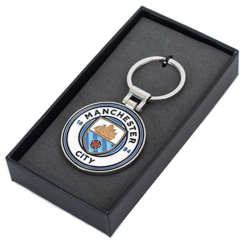 Full - Color Enamel Manchester City FC Executive Crest Keyring