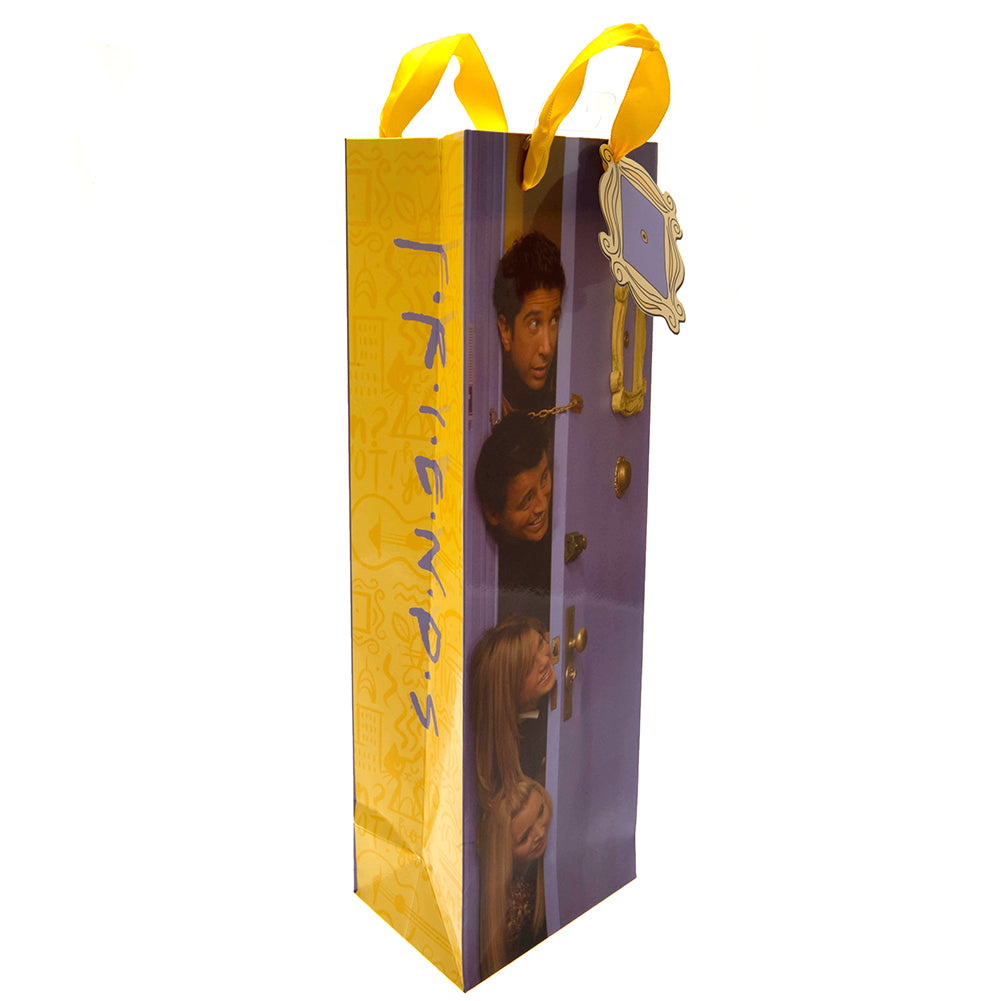 Multi - Colour Friends - Themed Bottle Gift Bag with Woven Handles