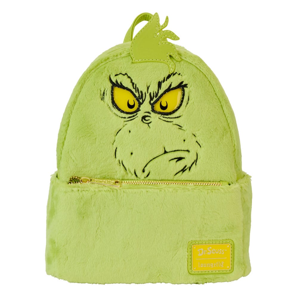 Loungefly Licensed Dr. Seuss' How The Grinch Stole Christmas! Plush and Cosplay-themed Light-up Mini Backpack for Holiday Fans