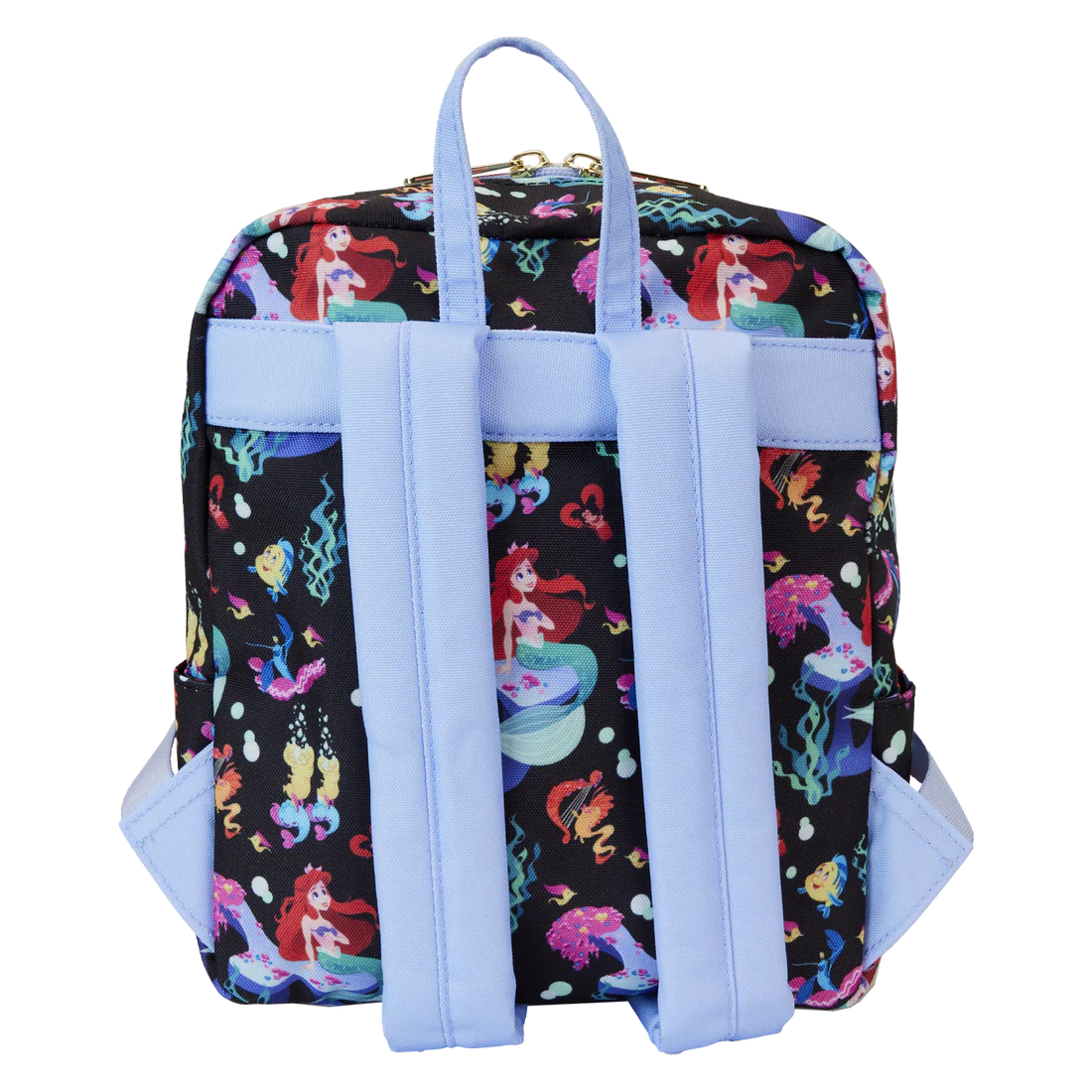 Loungefly Disney Licensed Nylon Mini Backpack for The Little Mermaid 35th Anniversary Featuring 'Life Is The Bubbles' All-Over Print