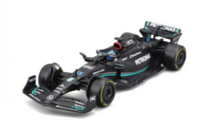 Formula 1 Collectible Mercedes-AMG Petronas W14 2023 George Russell Official Die-cast Scale Model Car with Helmet in 1:43 Ratio