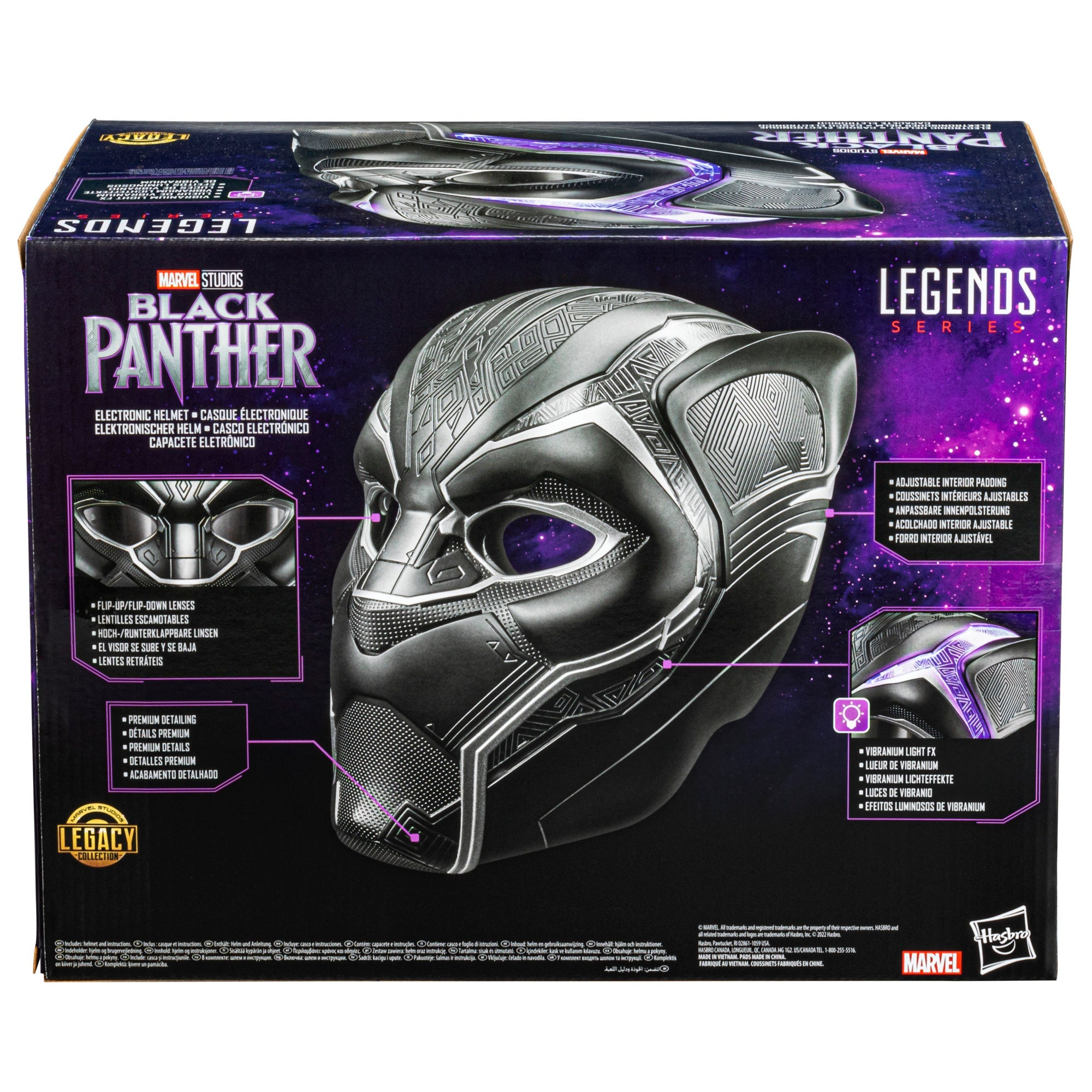 Marvel Legends Series Premium Electronic Role - Play 1:1 Scale Helmet Inspired by Black Panther