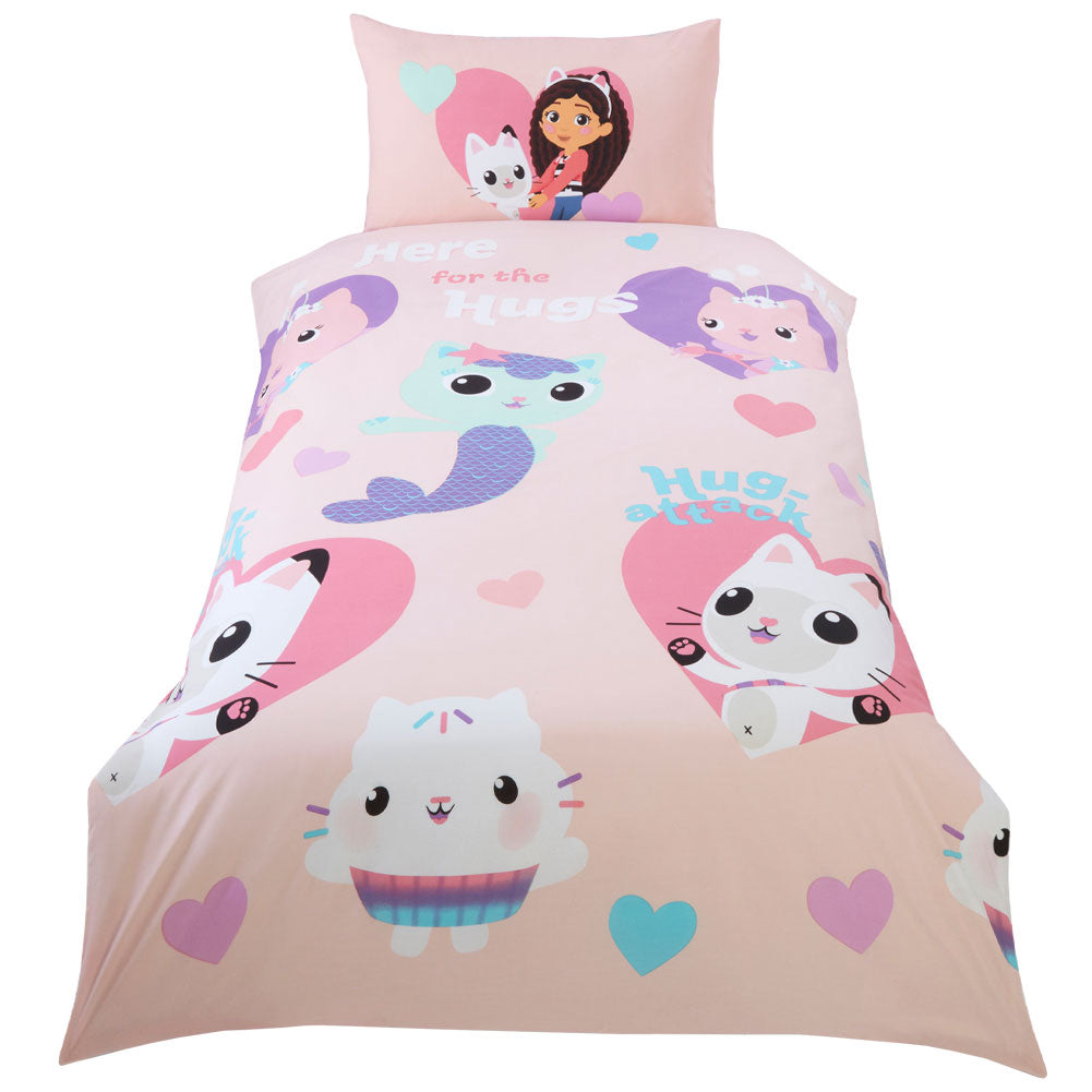 Gabby’s Dollhouse Hug-themed Single Bed Duvet Set for Standard Beds