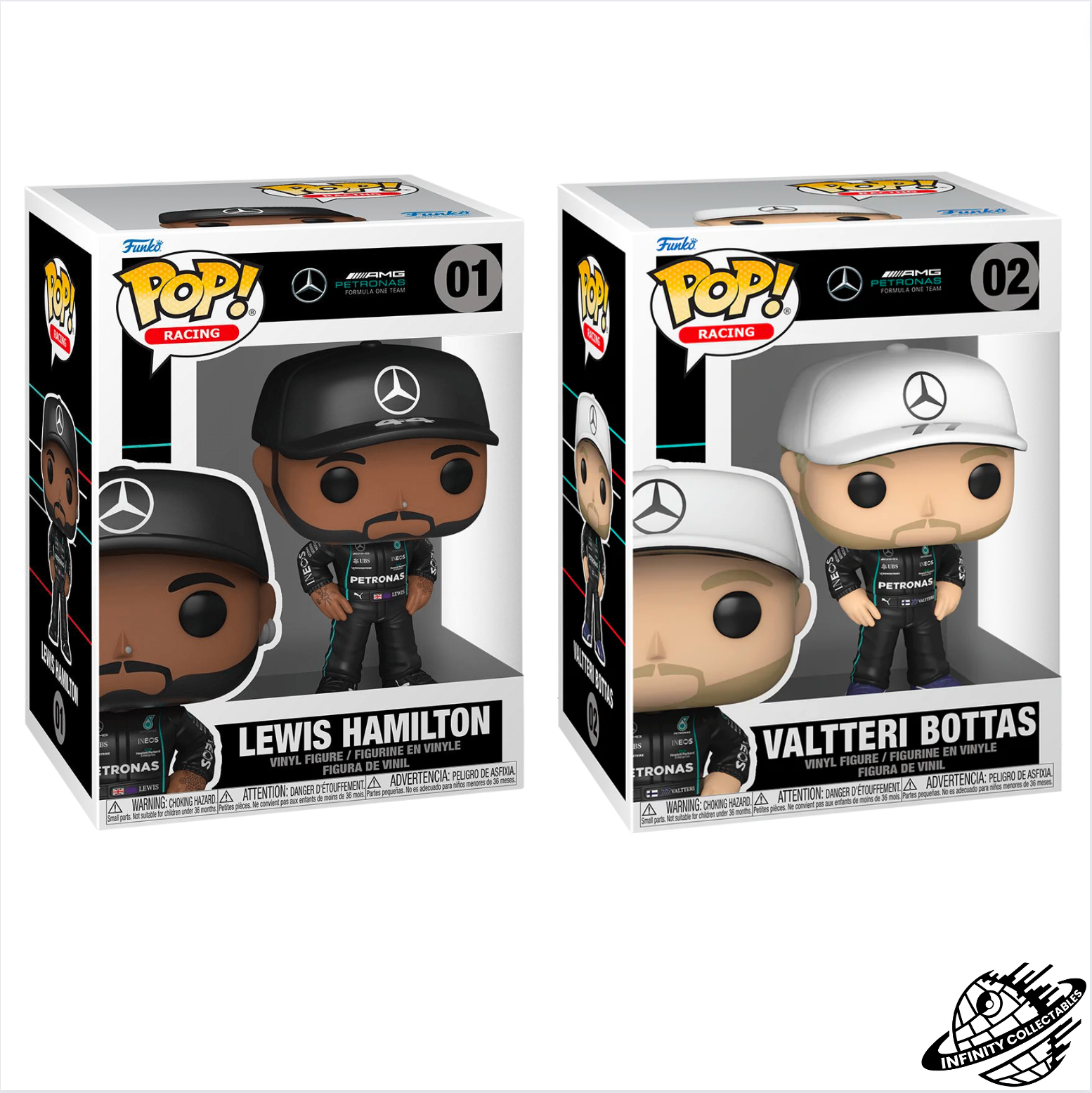 Formula 1 Funko Pop! Vinyl Figure Bundle: Lewis Hamilton & Valtteri Bottas