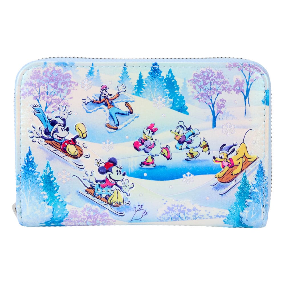 Loungefly Disney Mickey and Friends Winter Wonderland-themed Zip Around Wallet for Fashionable Disney Fans