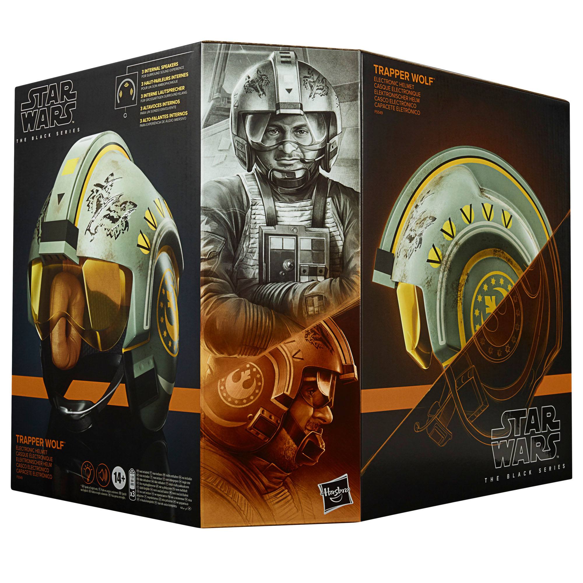Hasbro Star Wars The Black Series Collectible Electronic Helmet of Trapper Wolf, the New Republic X - wing Pilot