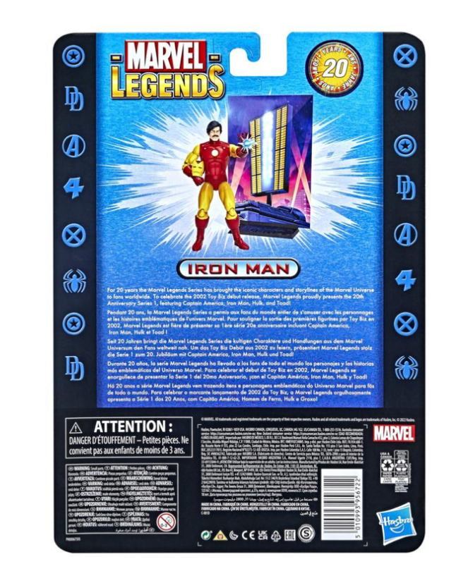 Marvel Legends Series 20th Anniversary Deluxe Retro Iron Man Action Figure for Collectors and Fans