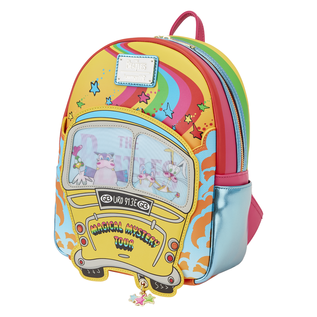 Loungefly Vegan Leather The Beatles Magical Mystery Tour Bus Mini Backpack