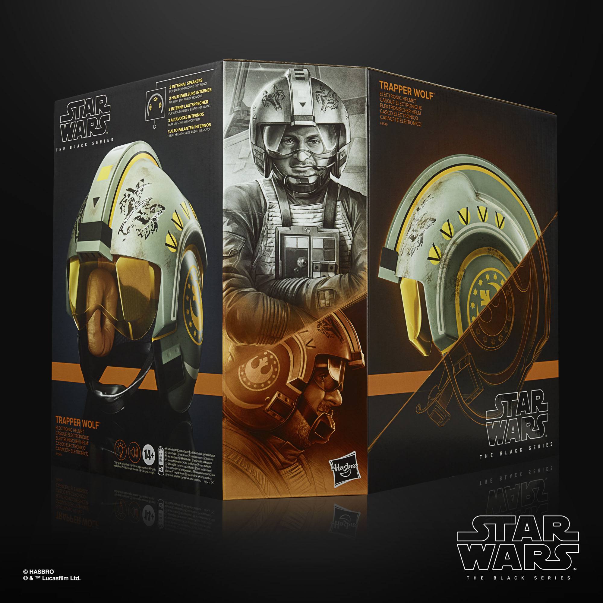 Hasbro Star Wars The Black Series Collectible Electronic Helmet of Trapper Wolf, the New Republic X - wing Pilot