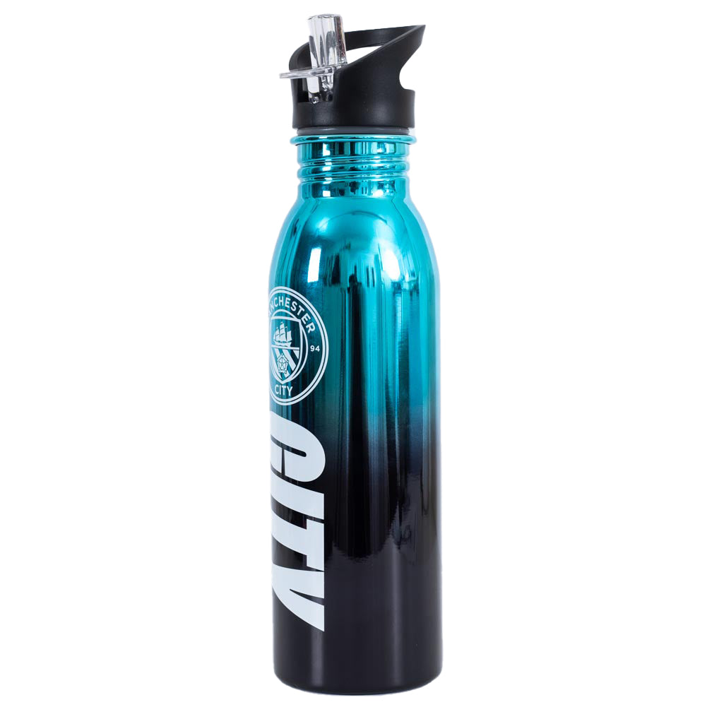 Manchester City Football Club Stainless Steel Metallic Fade Style Camping Drinks Bottle