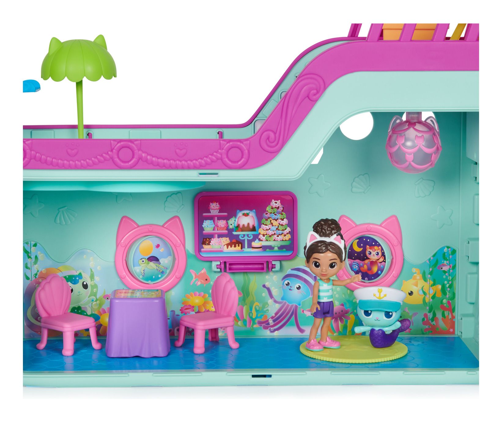 DreamWorks Gabby's Dollhouse Pretend Play Cruise Ship Toy with Multiple Accessories