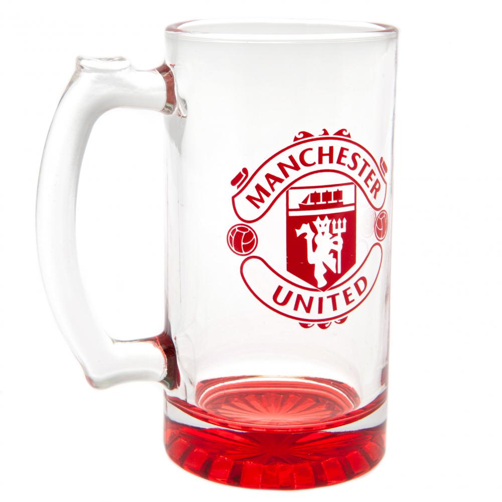 Stylish Manchester United FC Red Stein Glass Tankard