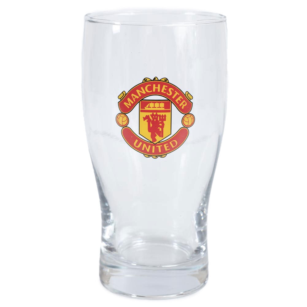 Manchester United FC Full - Color Club Crest Tulip - Style Pint Glass