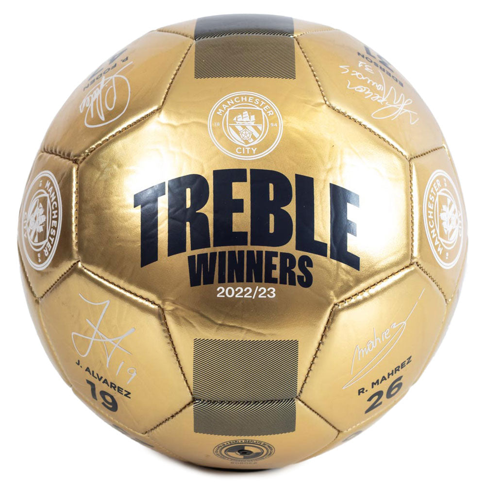 Authentic Manchester City Treble Champions Signed Synthetic Football