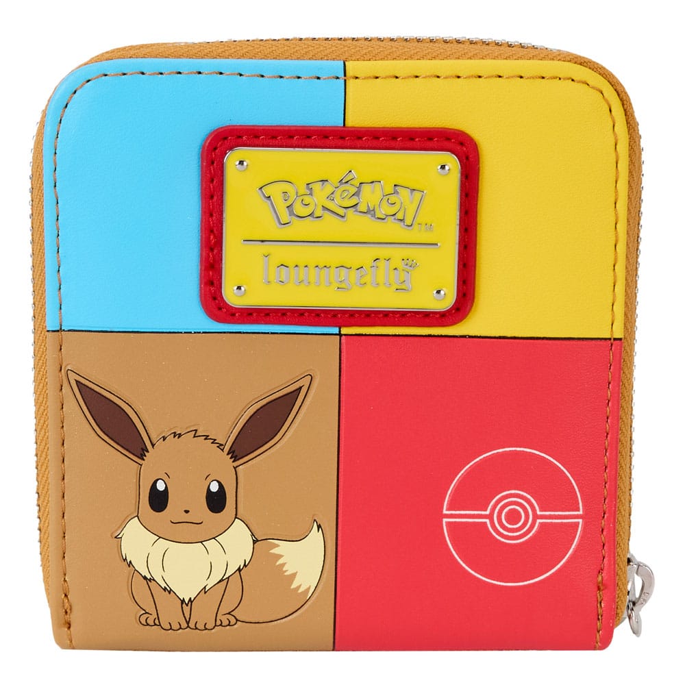 Loungefly Pokémon Color Blocked Design Starters Collection Zip Around Wallet for Pokémon Fans