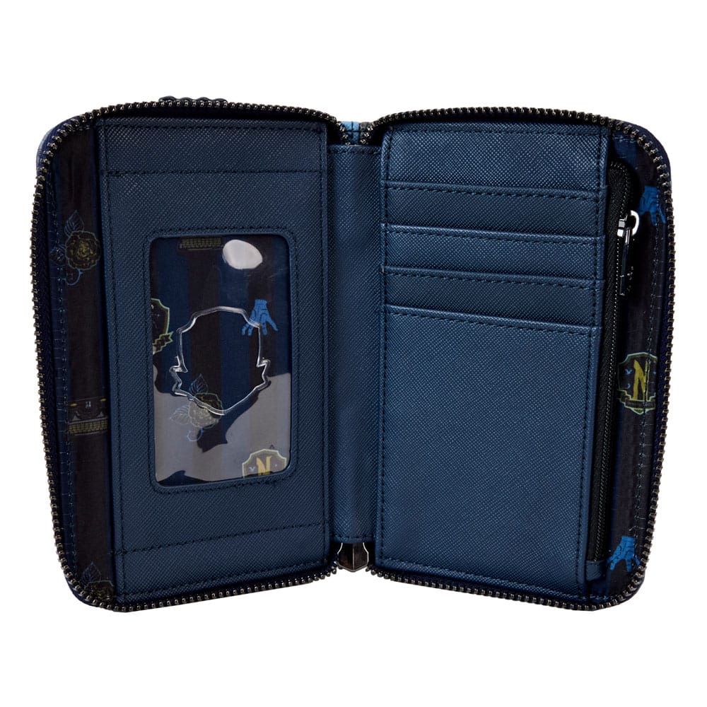 Loungefly Wednesday Addams Inspired Nevermore Castle Design Zip Around Fashion Wallet for Trendy Outings