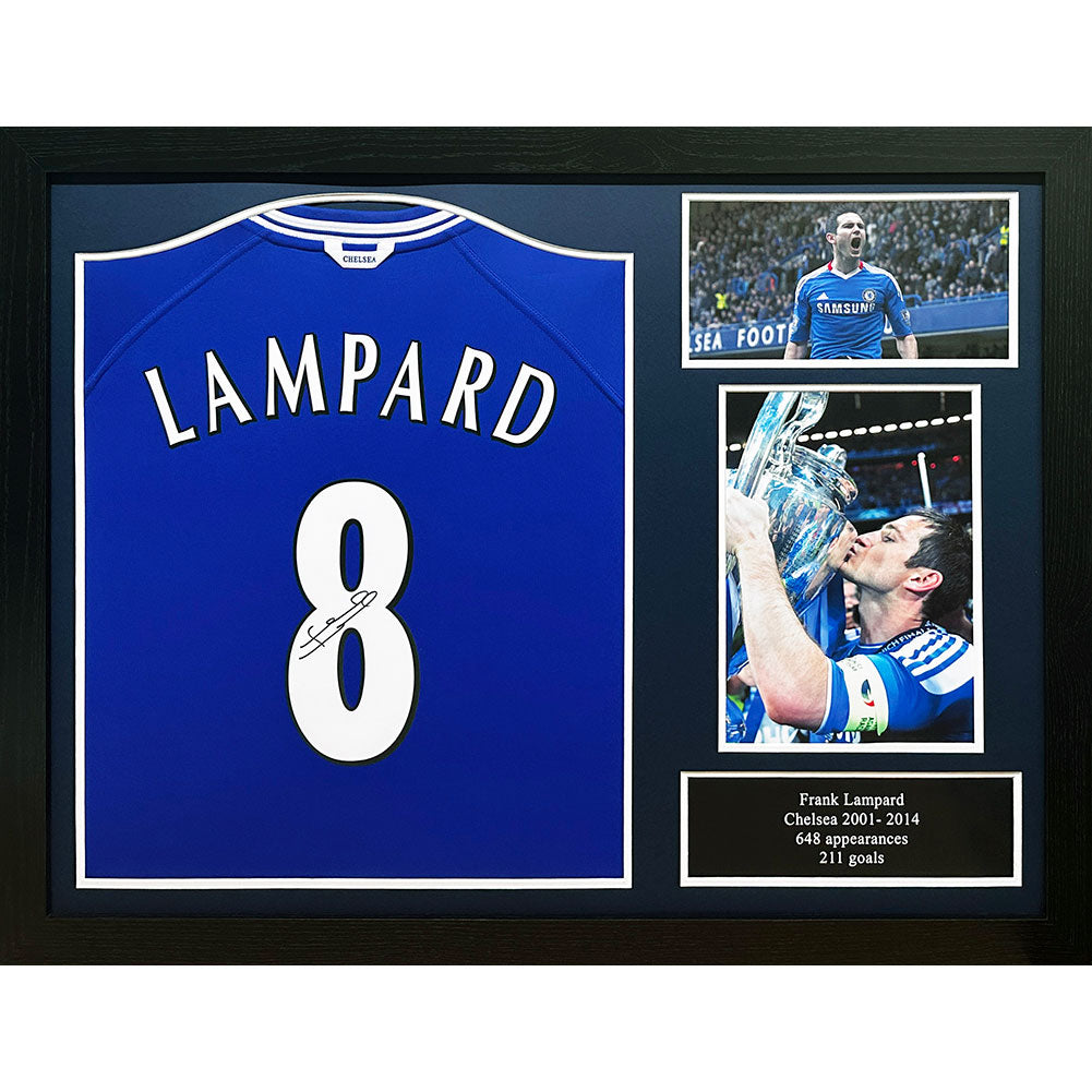 Authentic Frank Lampard Signed Framed Chelsea FC 2000 Replica Shirt