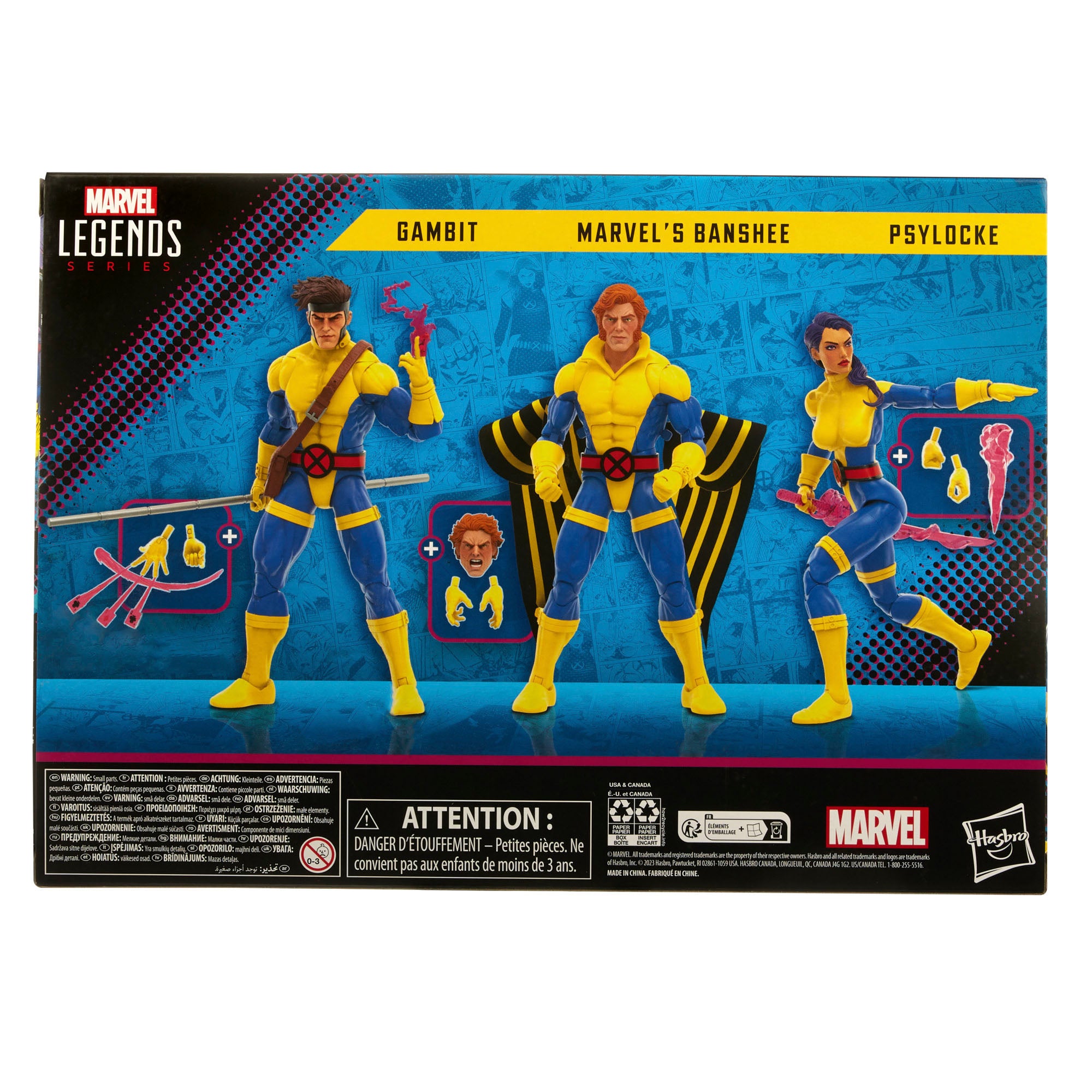 Pre - Order: Hasbro Marvel Legends 6 - Inch Banshee, Gambit & Psylocke Action Figures, Mid - May Release