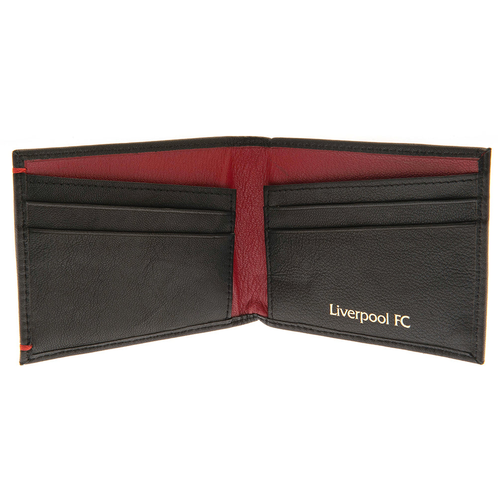 Premium Liverpool FC Embossed Leather Wallet with Red Stitching