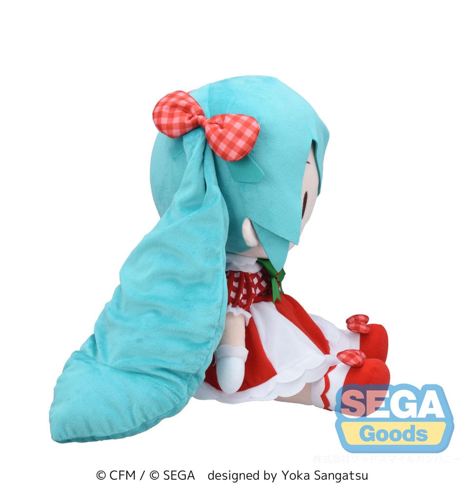 High - Quality Hatsune Miku Fuwa Petit Polyester Plush Toy Featuring Hatsune Miku from the Adorable Love and Berry Dress Up and Dance! Collaboration with a Charming Strawberry Design