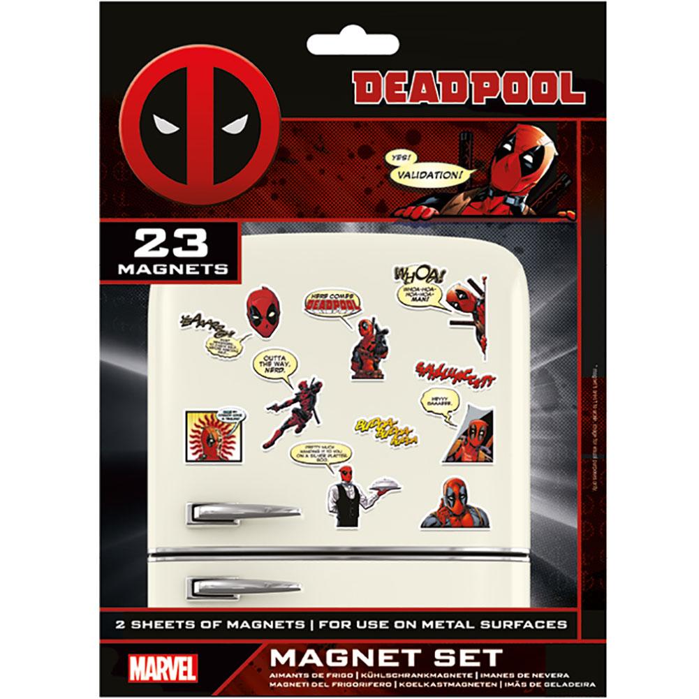 Colorful and Detailed Marvel Deadpool Rubber Fridge Magnet Set with 23 Movie Designs