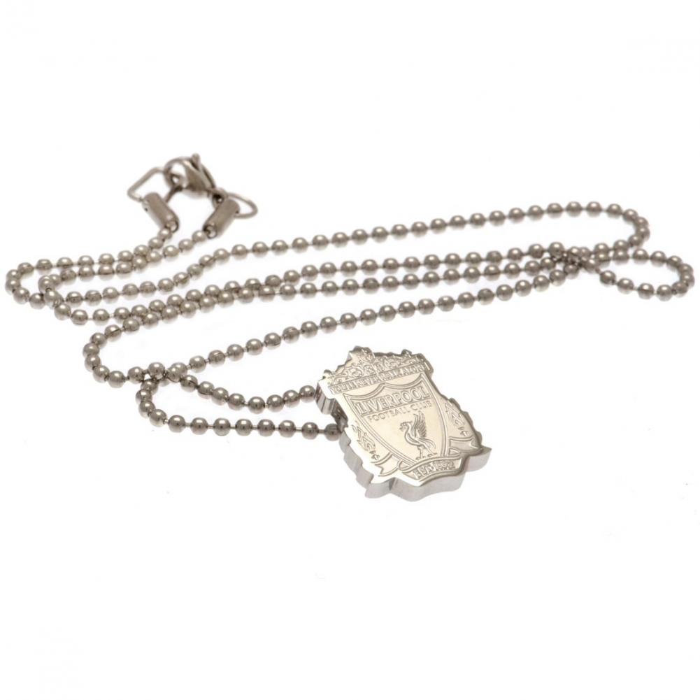 Liverpool FC Stainless Steel Ball Chain Pendant with Chrome Finish