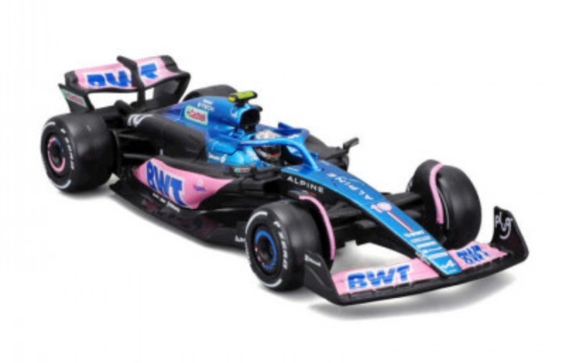 Formula 1 BWT Alpine A523 Official 1:43 Scale Die - cast Model Car Driven by Pierre Gasly with Helmet, a Collectible Racing Replica