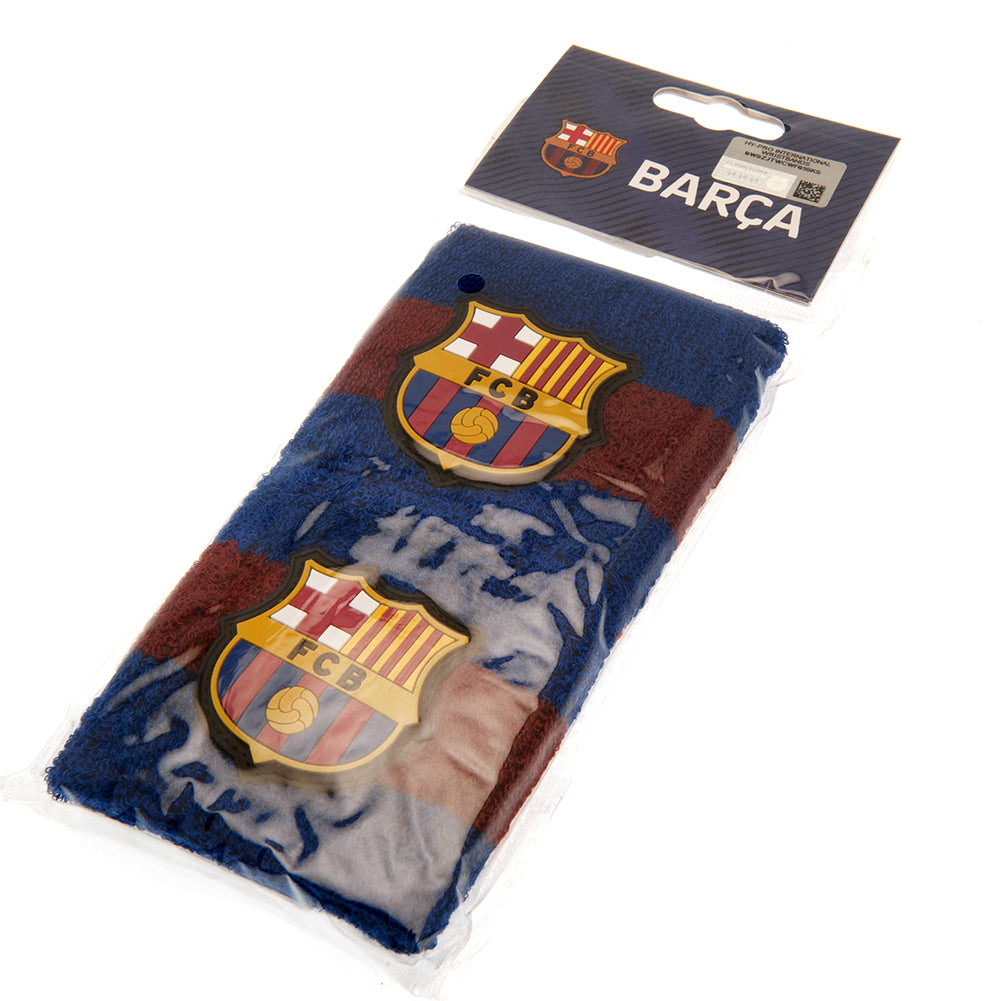 Official FC Barcelona Soft Cotton Sweat Wristbands for Sports Fans