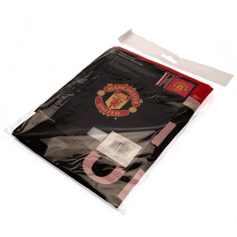 Large 100% Polyester Manchester United Football Club Red Wordmark Flag