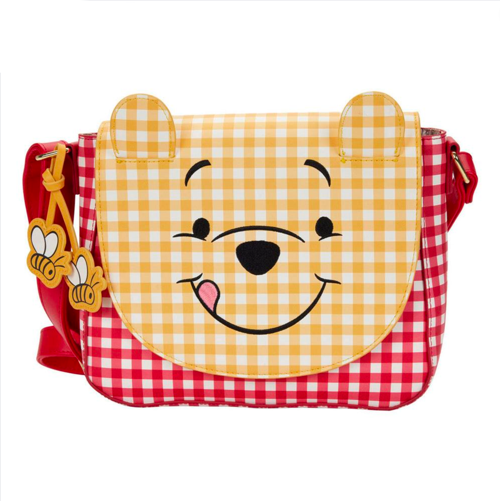Loungefly Disney's Adorable Winnie The Pooh Gingham-Patterned Crossbody Shoulder Bag for Fashion Lovers