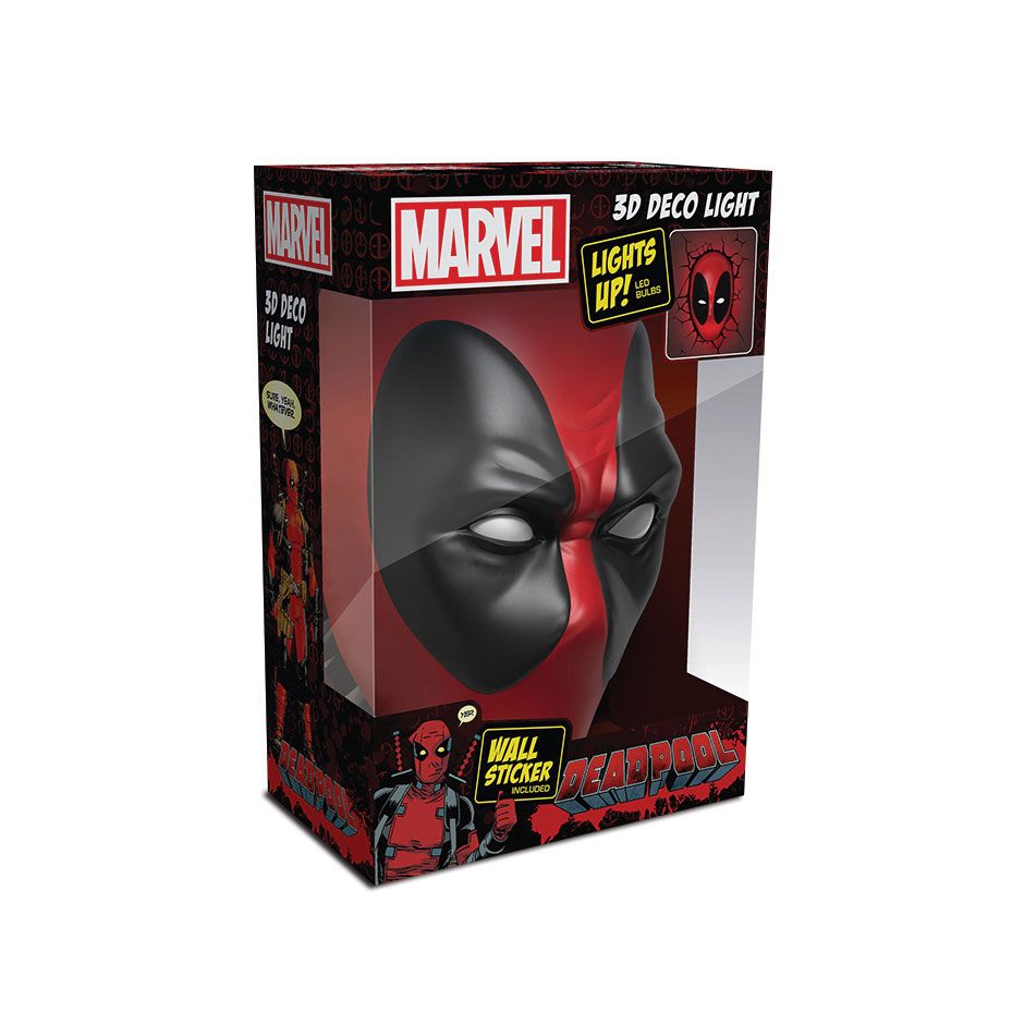 Marvel-themed 3D LED Wall Light Featuring Deadpool, the Merc with a Mouth
