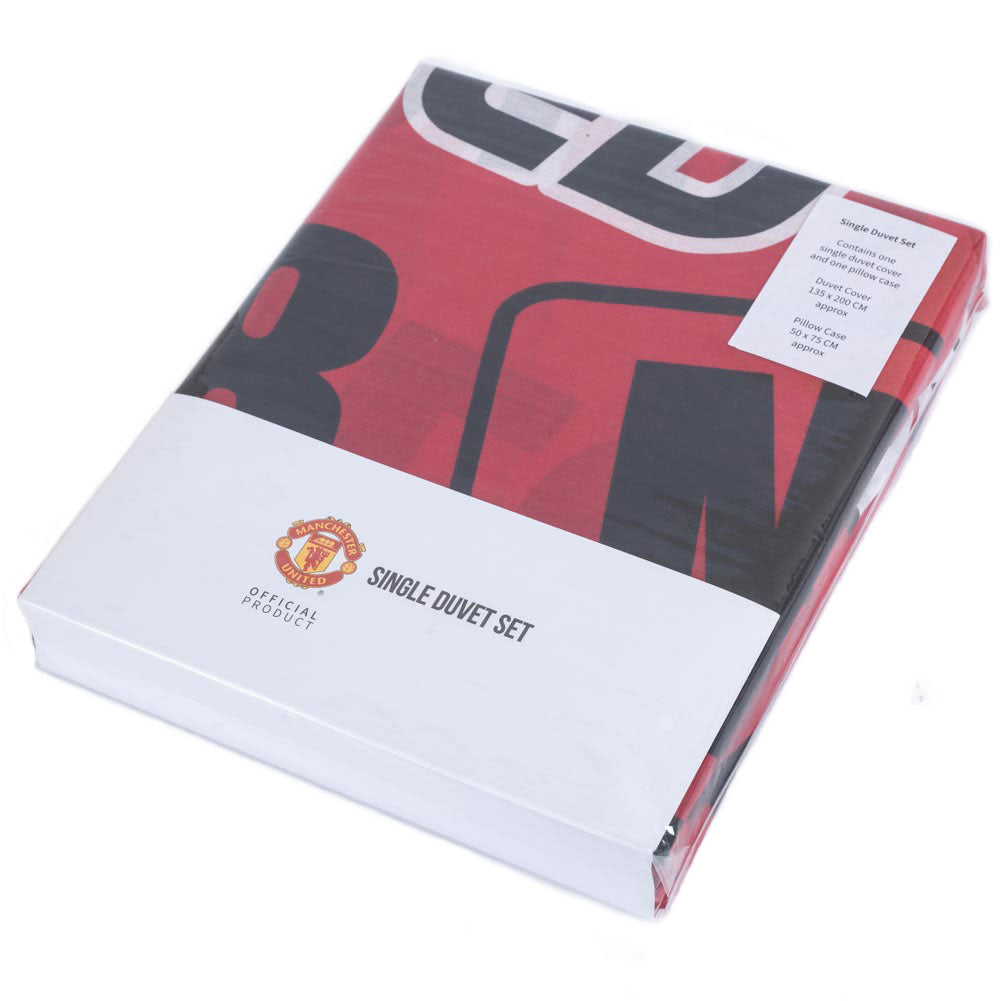 Manchester United FC Single Duvet Set with Striking Patch Design