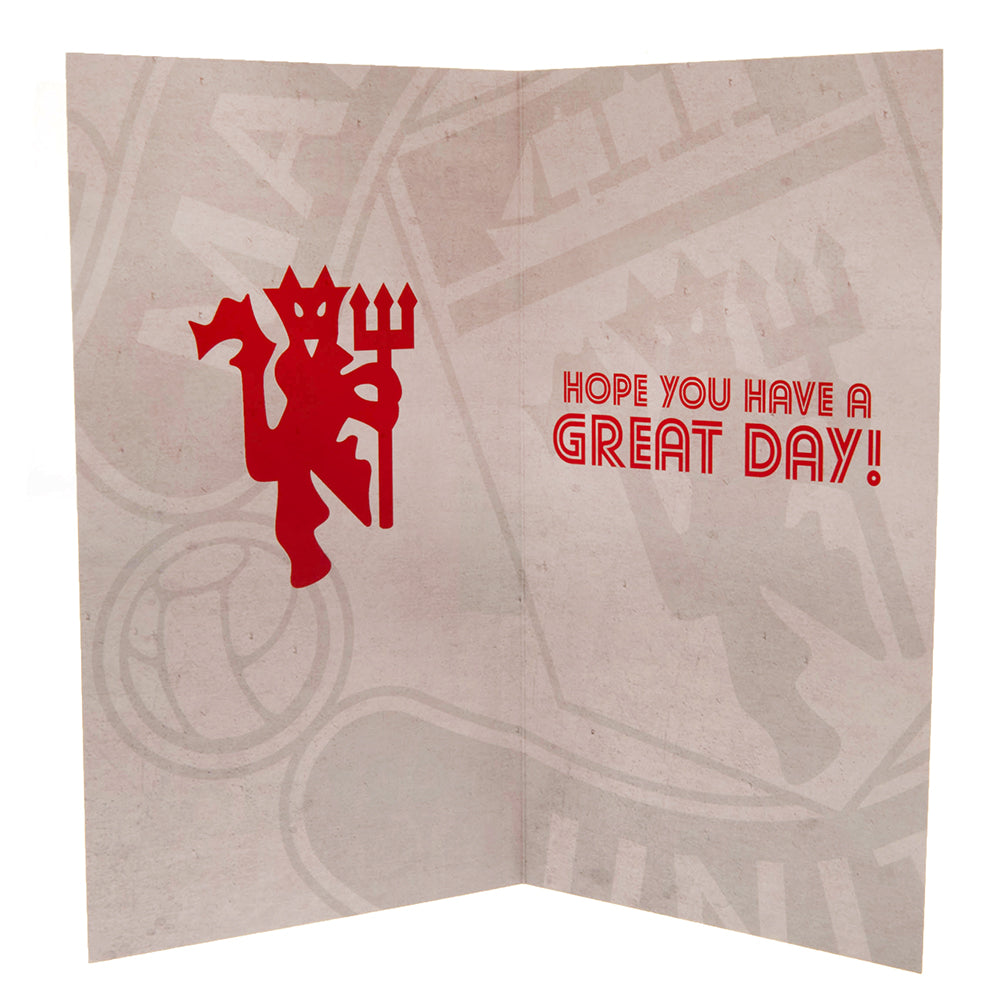 Retro-style Manchester United FC Red Gloss Birthday Card