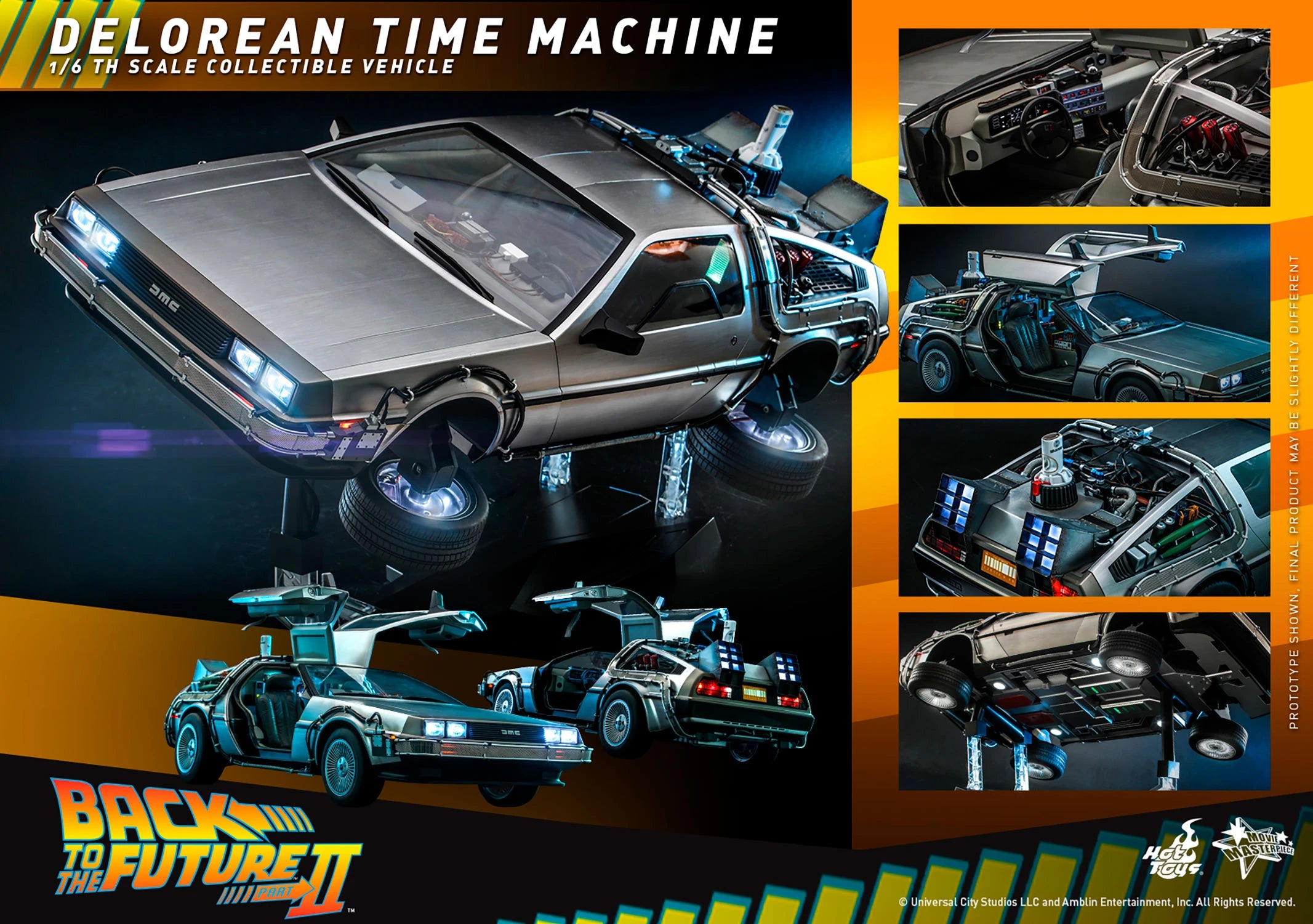 Hot Toys 1/6th Scale Foldable Hover DeLorean Time Machine from Back to the Future II