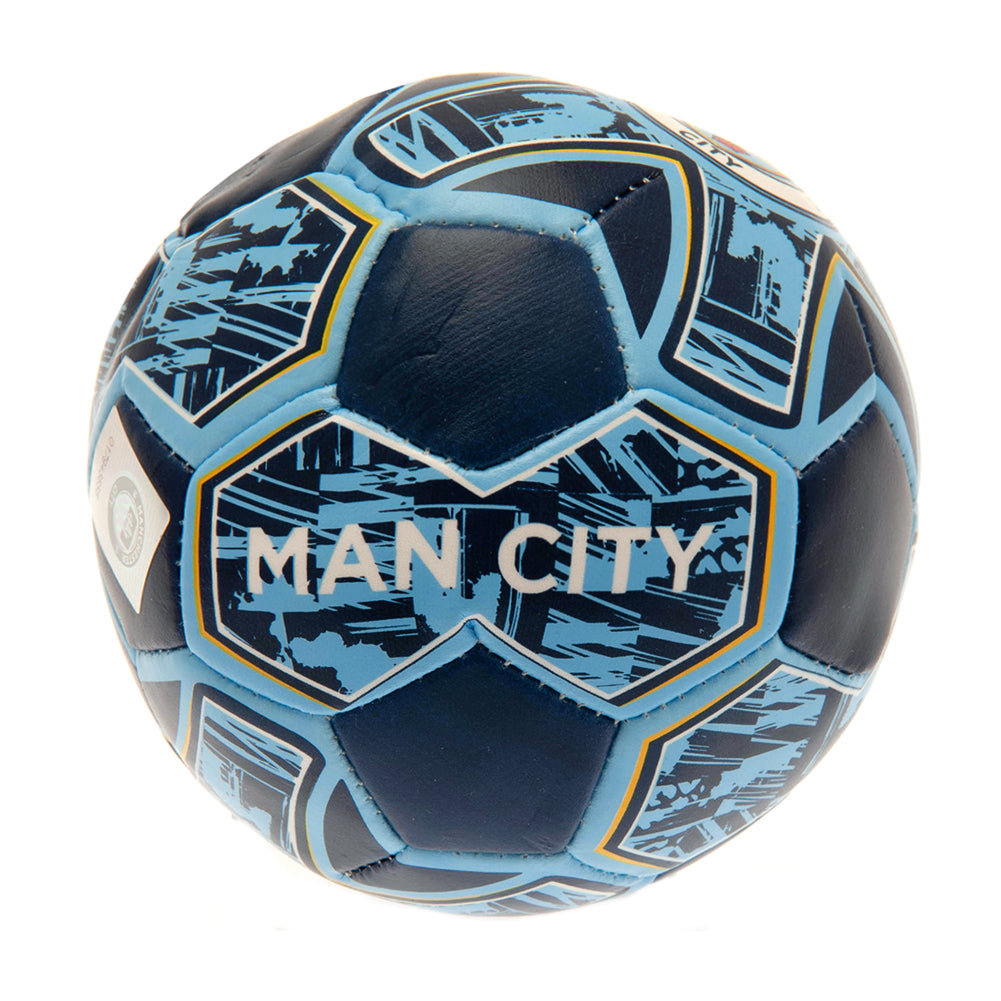 Manchester City Football Club 4-Inch Miniature Soft Practice Ball for Indoor Use