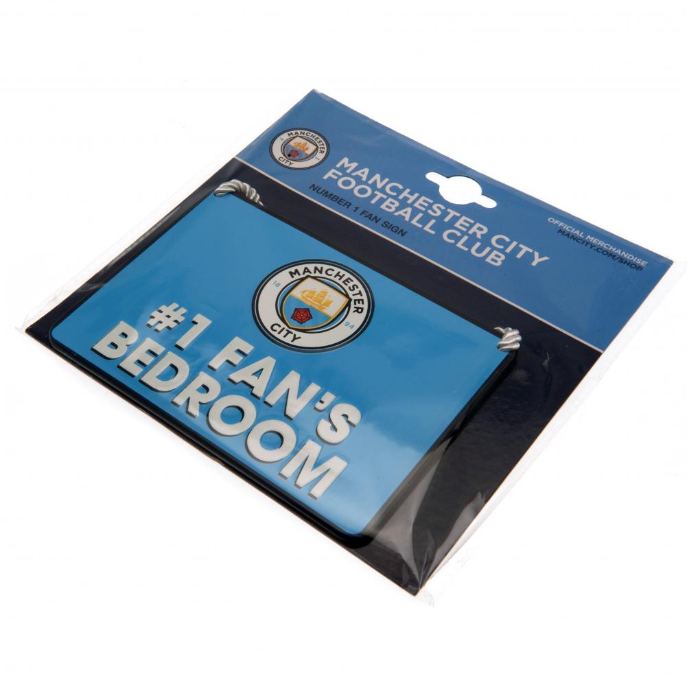 Manchester City Football Club Vibrant Metal Hanging Bedroom Sign for Ultimate Fans