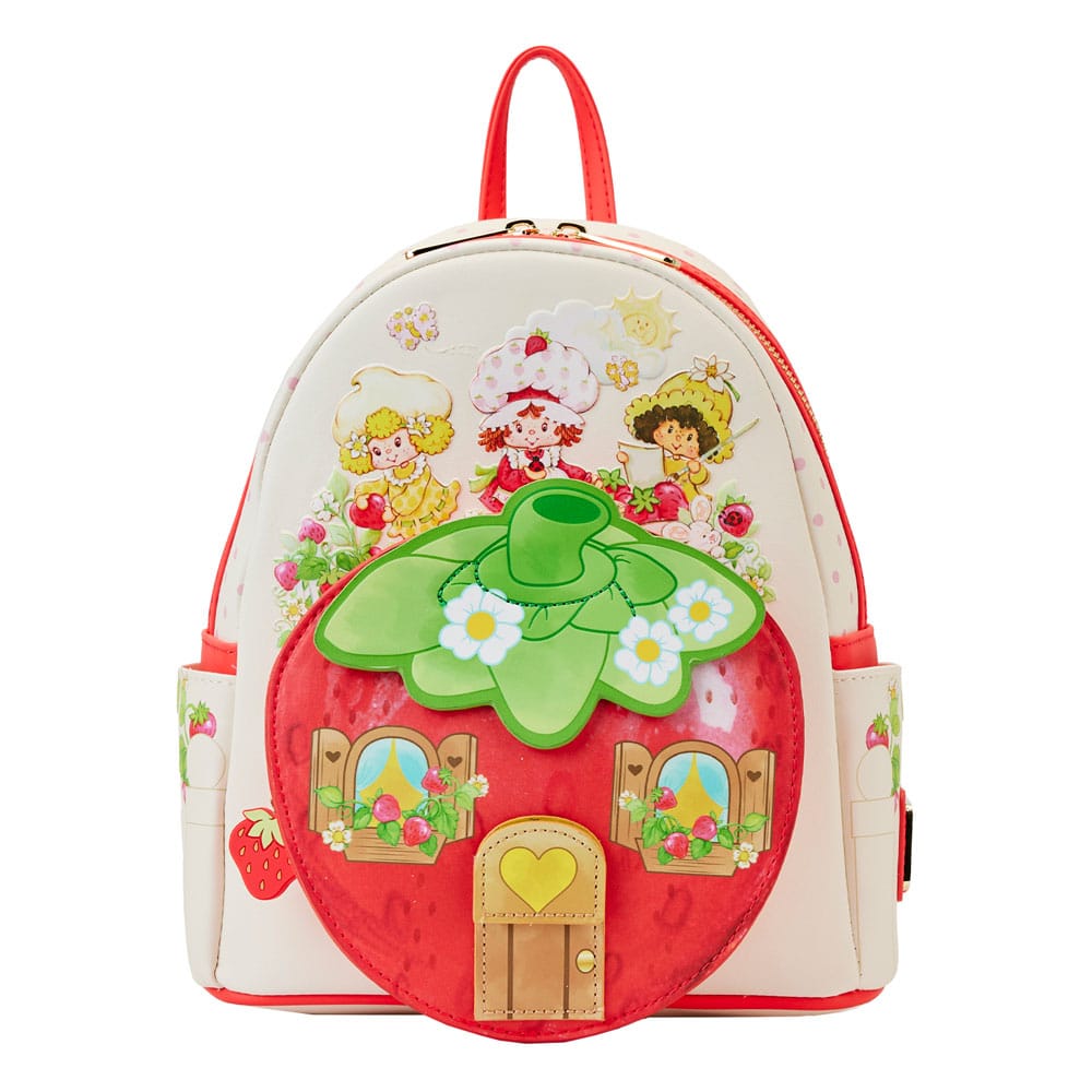 Loungefly Strawberry Shortcake Themed Strawberry House Design Mini Backpack for Fashionable Outings