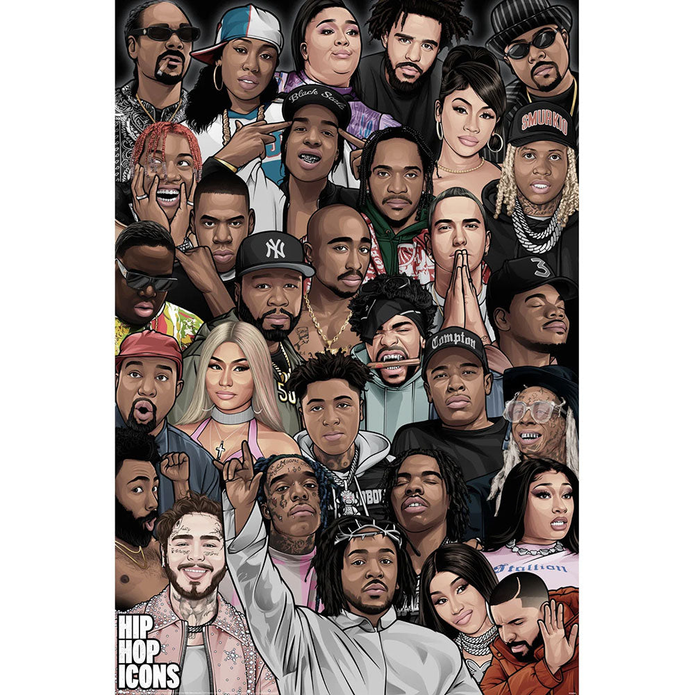Legendary Hip Hop Icons Decorative Rolled Maxi Poster