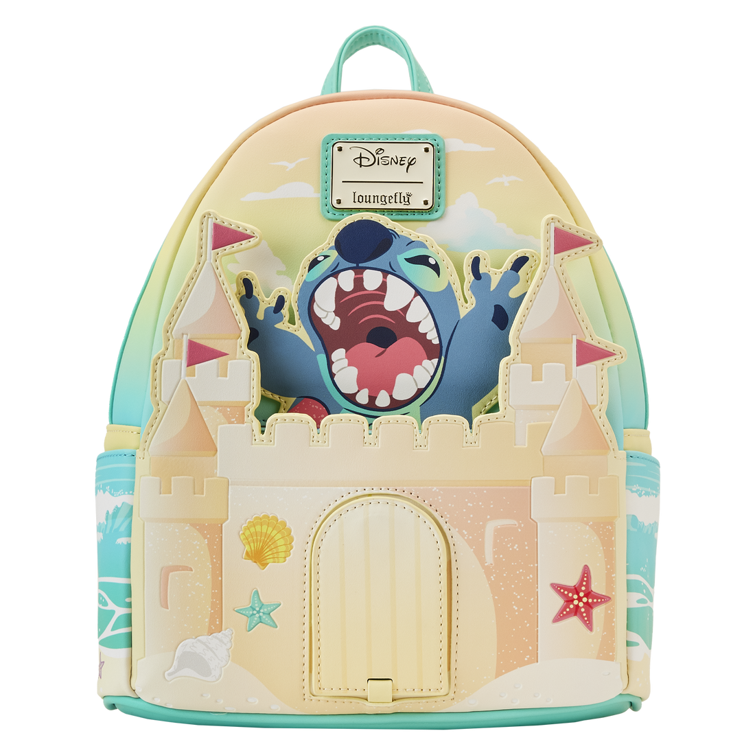Loungefly Brand Lilo & Stitch Themed Sandcastle Beach Surprise Mini Backpack for Fashion Lovers