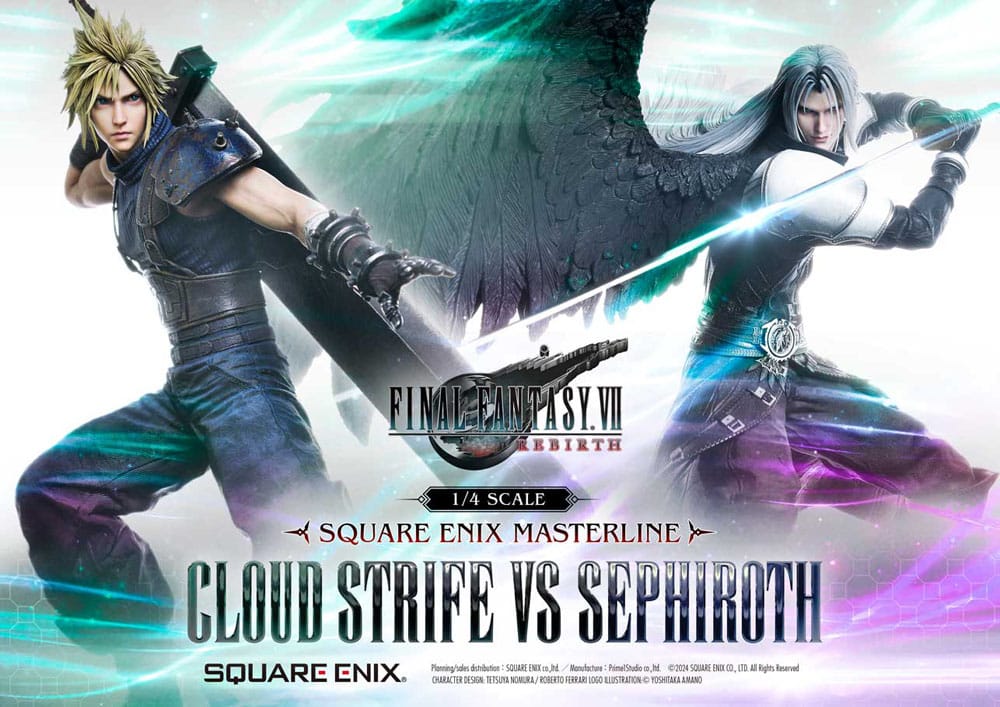 Final Fantasy VII Rebirth 1/4 Scale Cloud Strife vs Sephiroth Masterline Statue