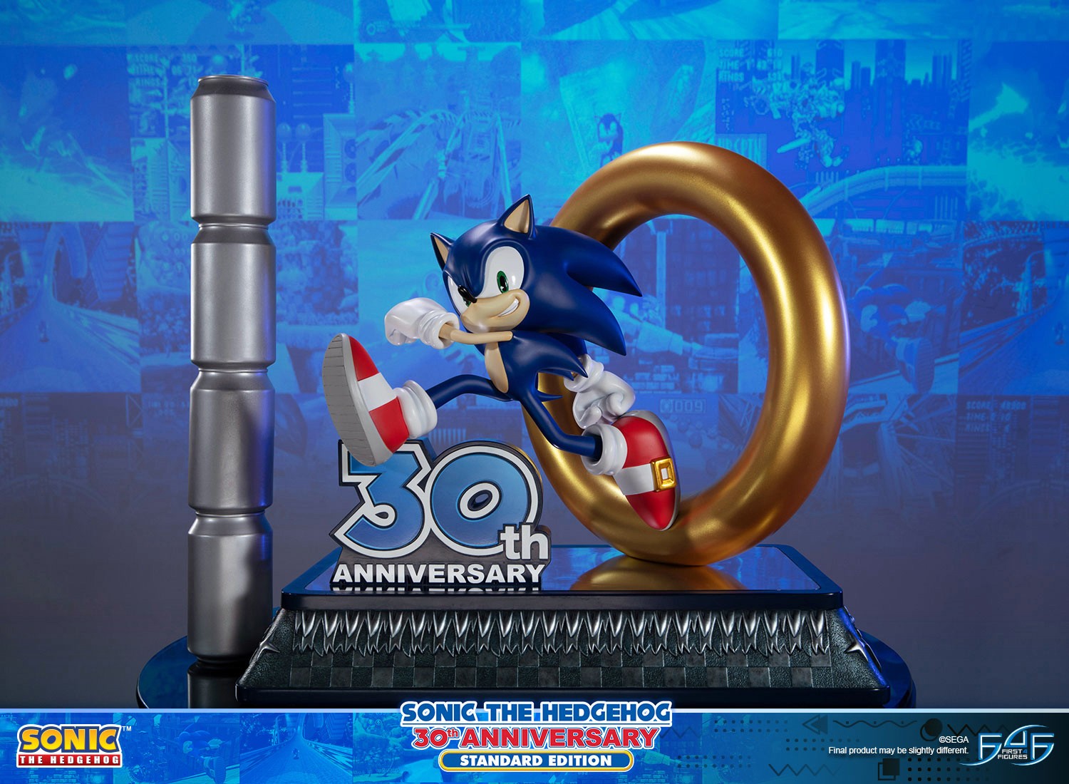 First4Figures Collectible Sonic The Hedgehog 30th Anniversary Sonic Statue for Gaming Enthusiasts