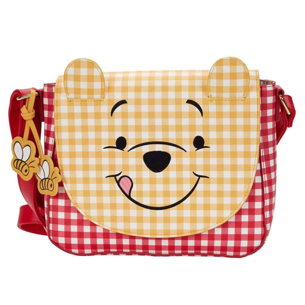 Loungefly Disney's Adorable Winnie The Pooh Gingham-Patterned Crossbody Shoulder Bag for Fashion Lovers