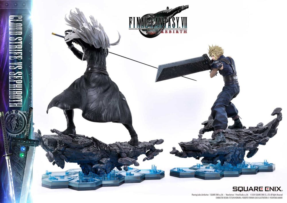 Final Fantasy VII Rebirth 1/4 Scale Cloud Strife vs Sephiroth Masterline Statue