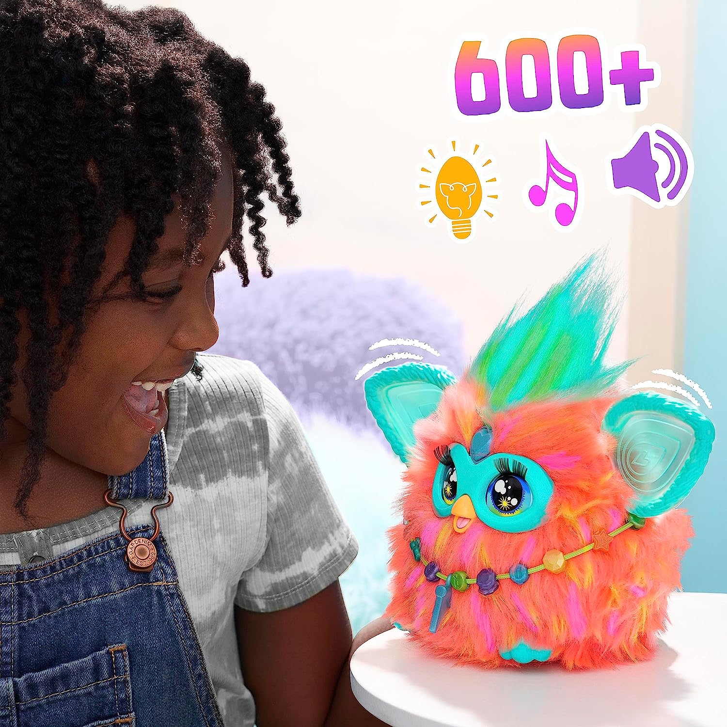 Coral-Colored Interactive Electronic Furby Pet with Over 600 Phrases