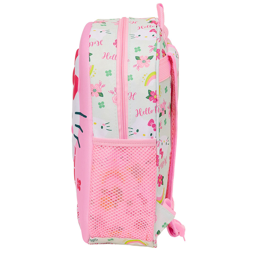 Adorable Pink Hello Kitty Junior Backpack with Floral Pattern