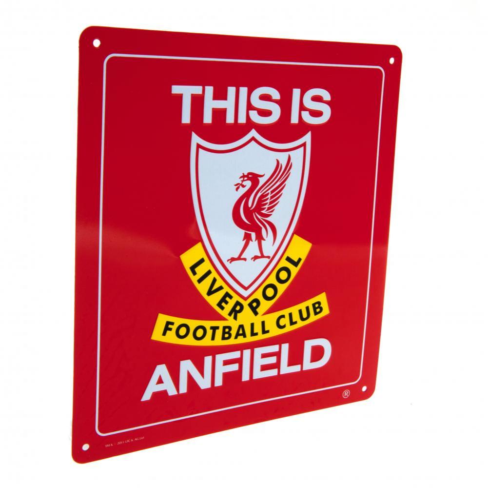 Liverpool Football Club Iconic 'This is Anfield' Stamped Metal Wall Decor Sign