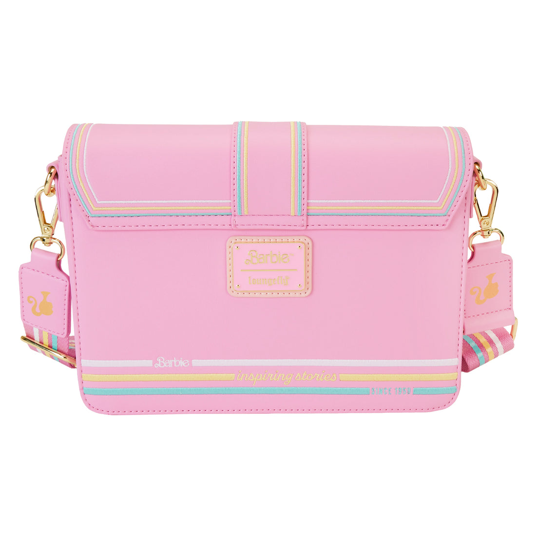 Loungefly 65th Anniversary Barbie Logo Adjustable Crossbody Bag with Detachable Coin Bag
